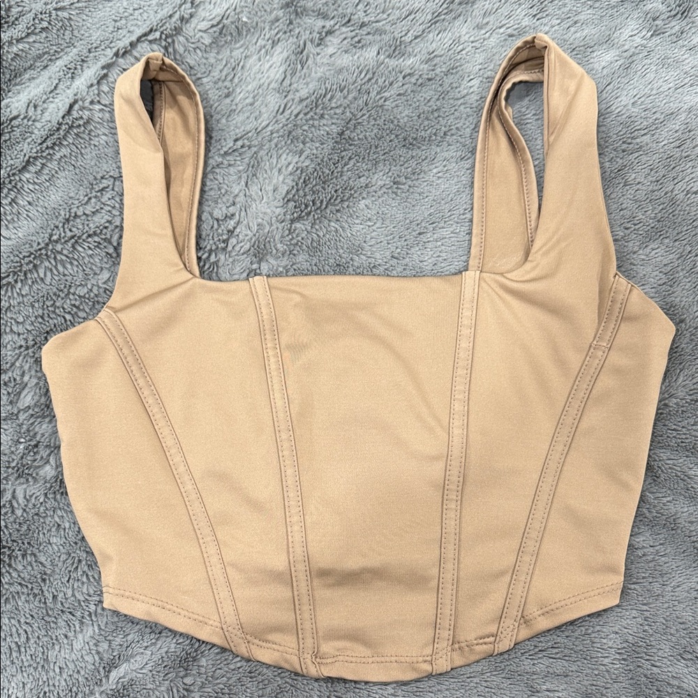 Fashion Nova brown/beige crop Top